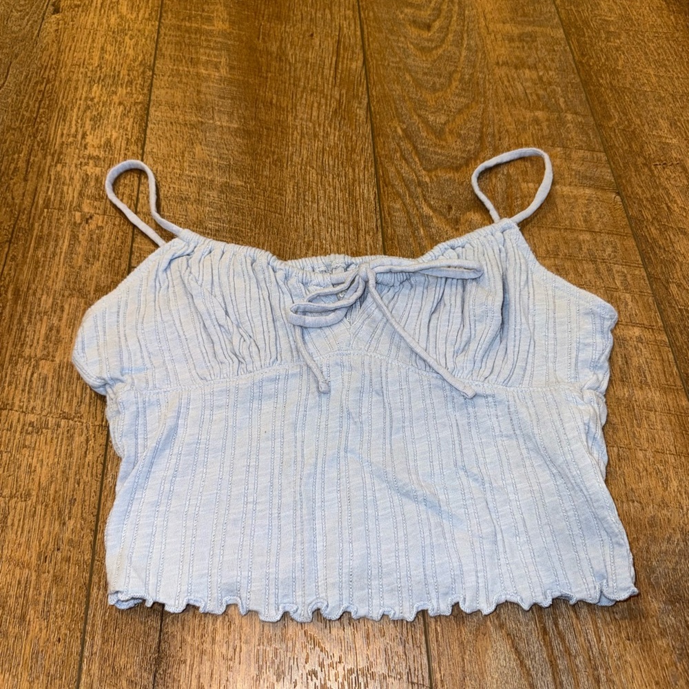 Aeropostale Women’s Baby Blue Knit Cropped Tank Top Size Small